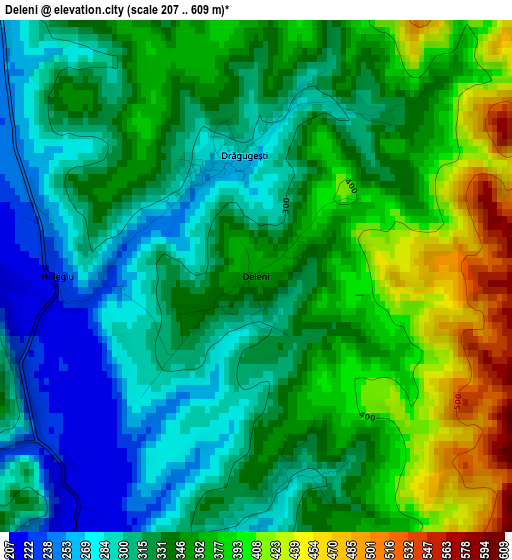 Deleni elevation map