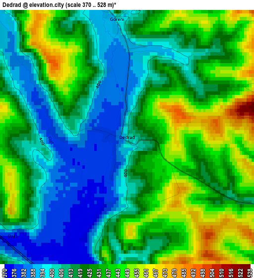 Dedrad elevation map