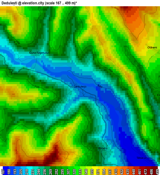 Dedulești elevation map