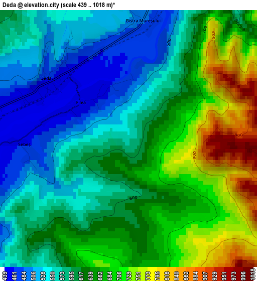 Deda elevation map