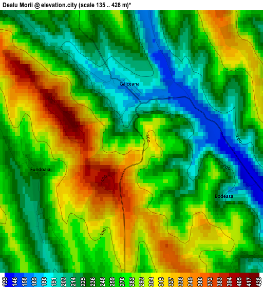 Dealu Morii elevation map