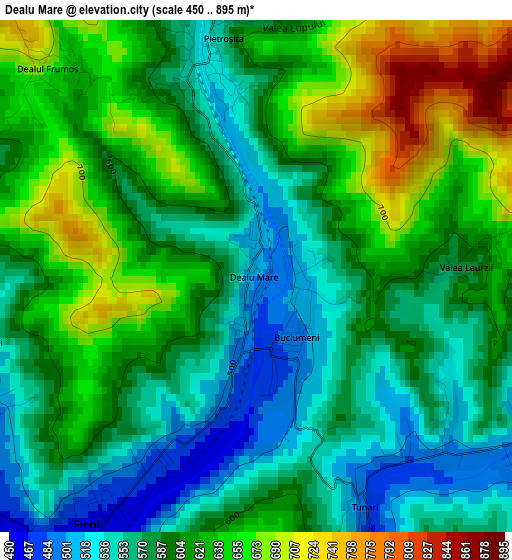 Dealu Mare elevation map