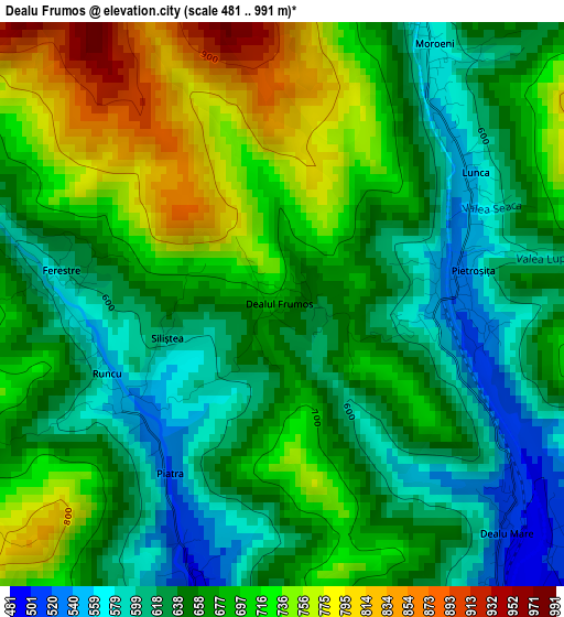 Dealu Frumos elevation map