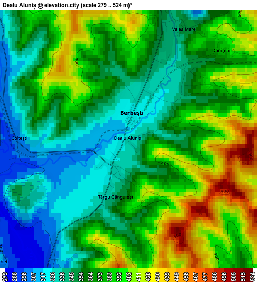 Dealu Aluniș elevation map