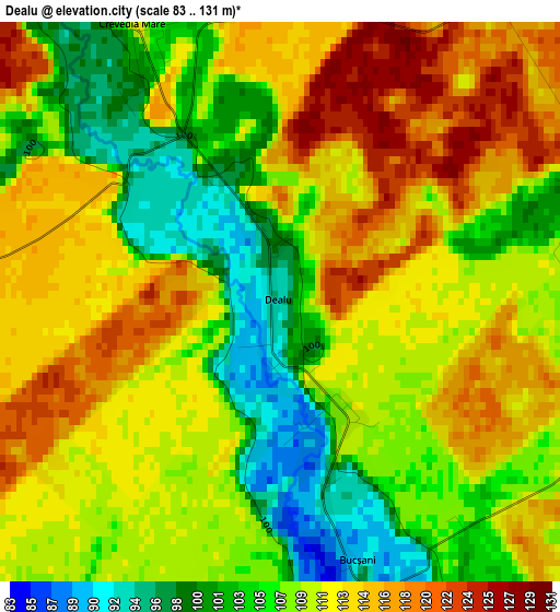 Dealu elevation map