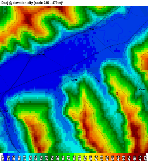 Deaj elevation map