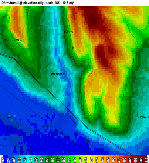 Dărmăneşti elevation map