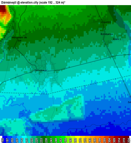 Dărmăneşti elevation map