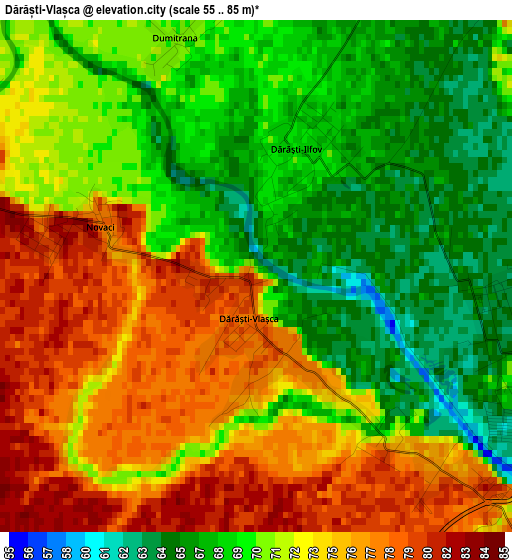 Dărăști-Vlașca elevation map