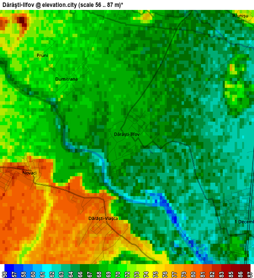 Dărăşti-Ilfov elevation map