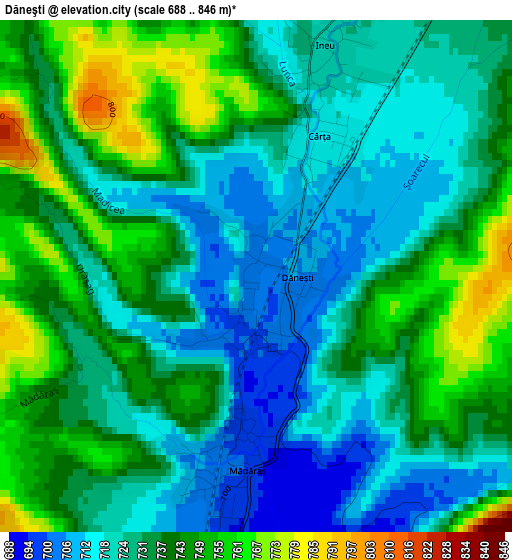 Dăneşti elevation map
