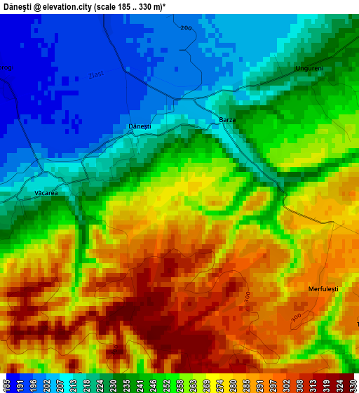 Dăneşti elevation map