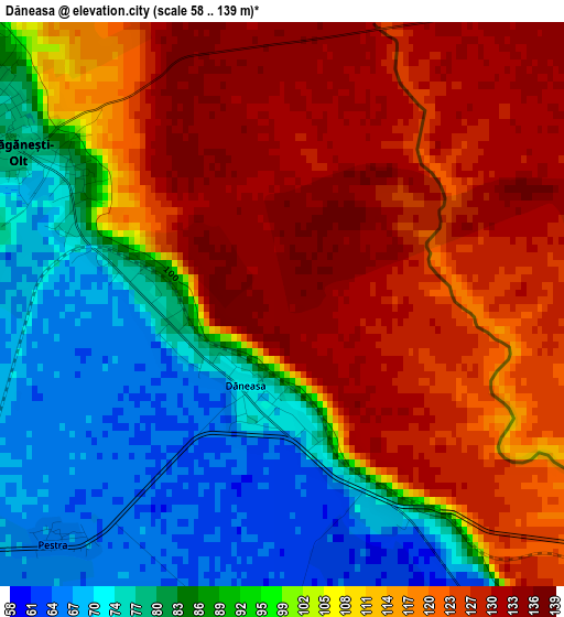 Dăneasa elevation map