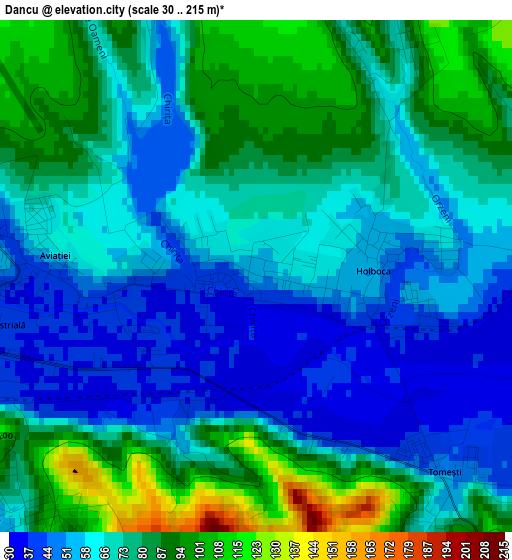 Dancu elevation map