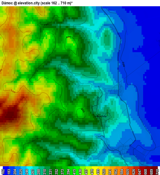 Dămoc elevation map