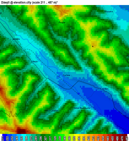 Dăeşti elevation map