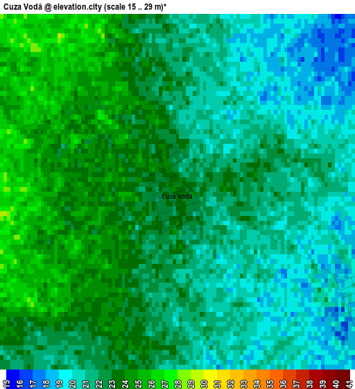 Cuza Vodă elevation map