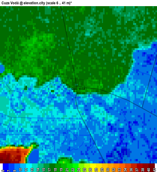 Cuza Vodă elevation map