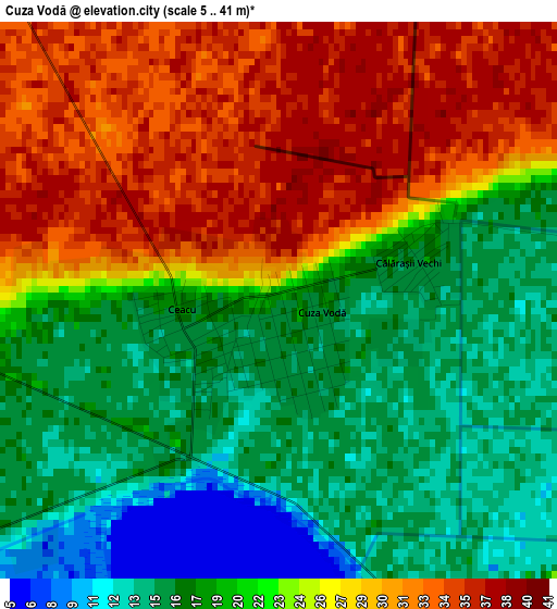 Cuza Vodă elevation map