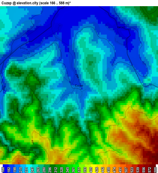 Cuzap elevation map