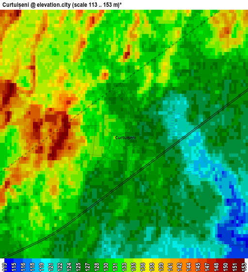 Curtuișeni elevation map