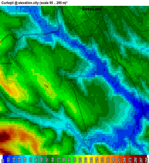 Curteşti elevation map