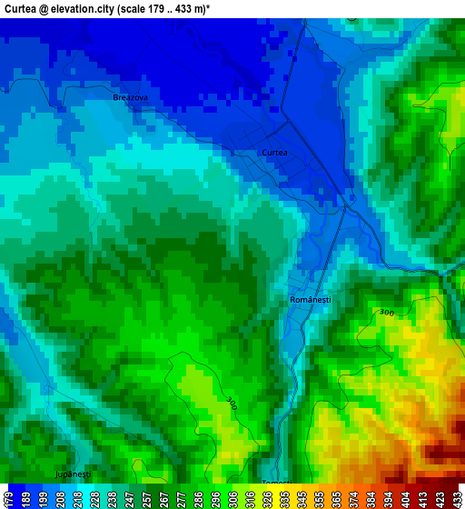 Curtea elevation map