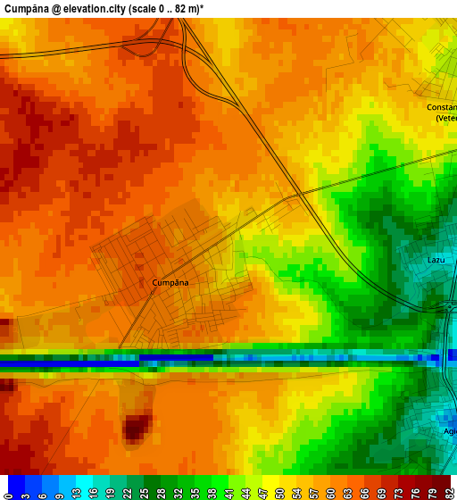 Cumpăna elevation map