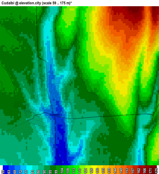 Cudalbi elevation map