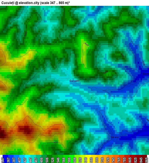 Cucuieți elevation map