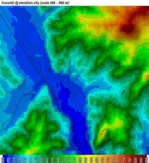 Cucuieți elevation map