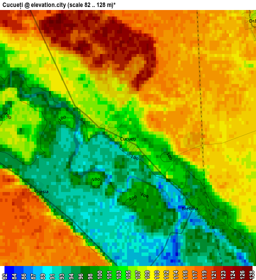 Cucueți elevation map