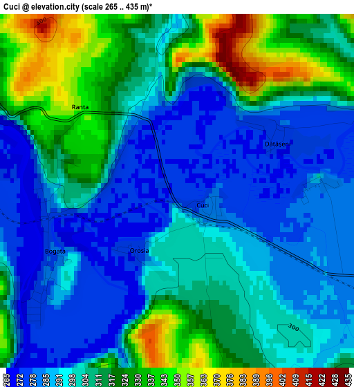 Cuci elevation map