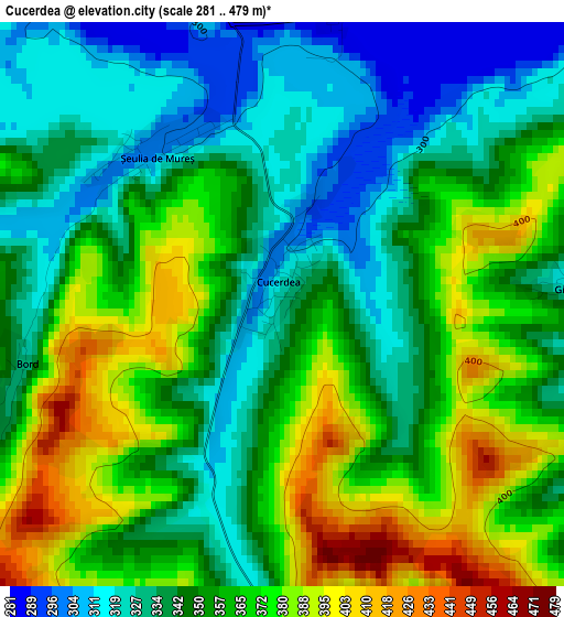 Cucerdea elevation map