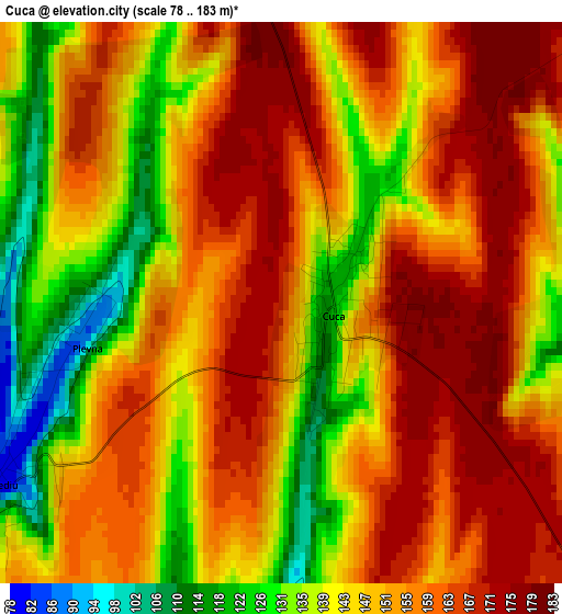 Cuca elevation map