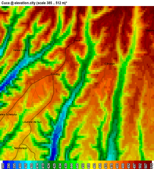 Cuca elevation map