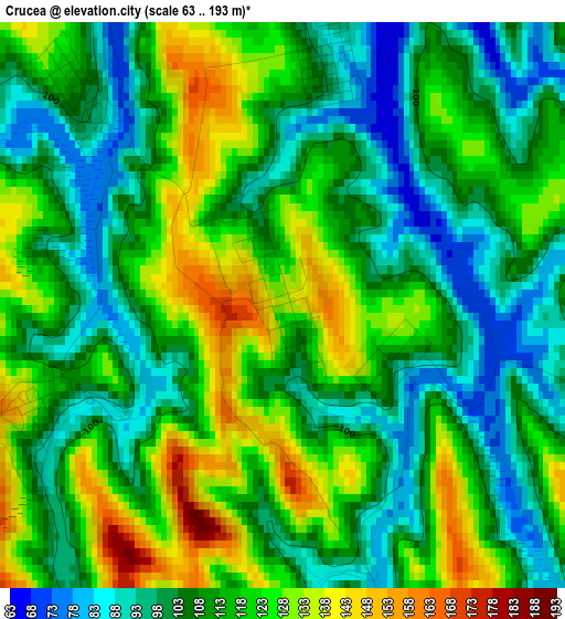 Crucea elevation map