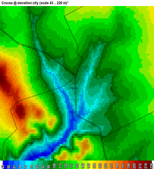 Crucea elevation map