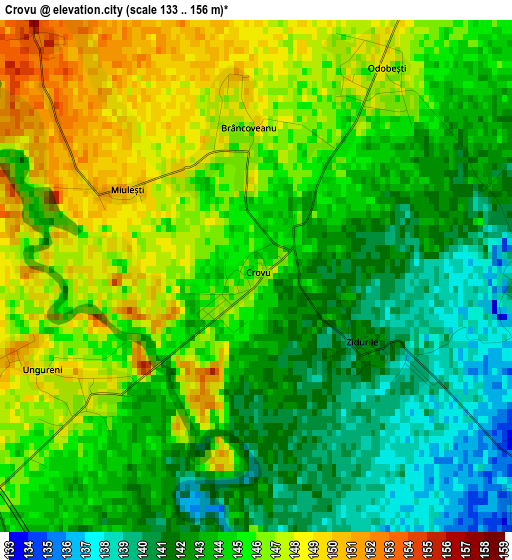 Crovu elevation map