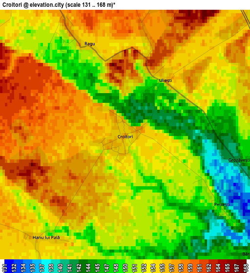 Croitori elevation map