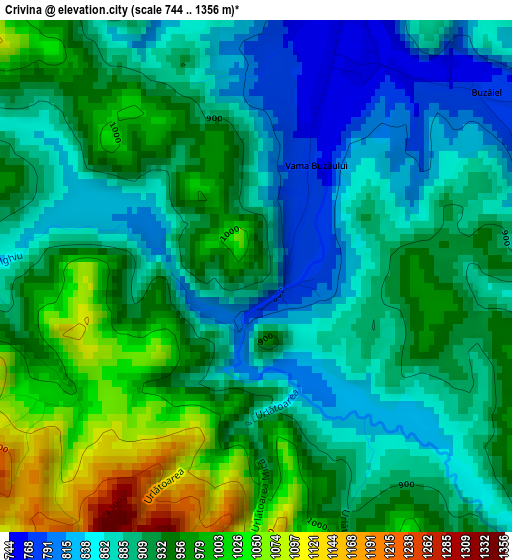 Crivina elevation map