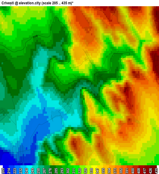 Crivești elevation map