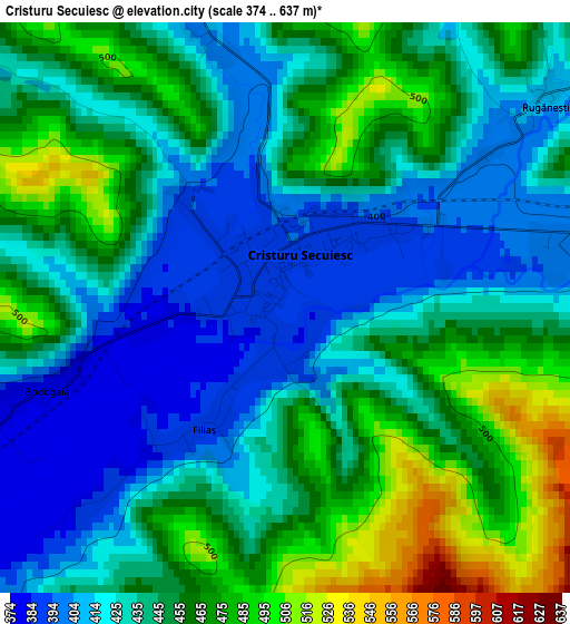 Cristuru Secuiesc elevation map