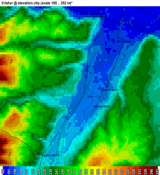 Cristur elevation map