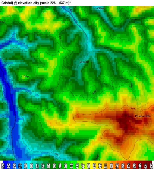 Cristolţ elevation map