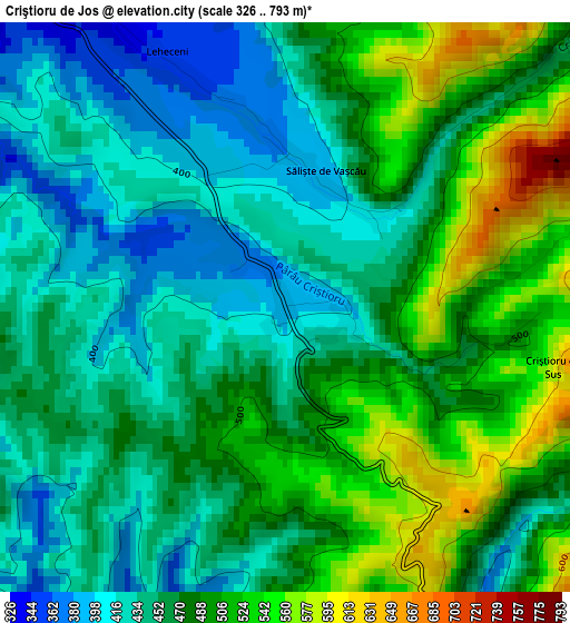 Criştioru de Jos elevation map