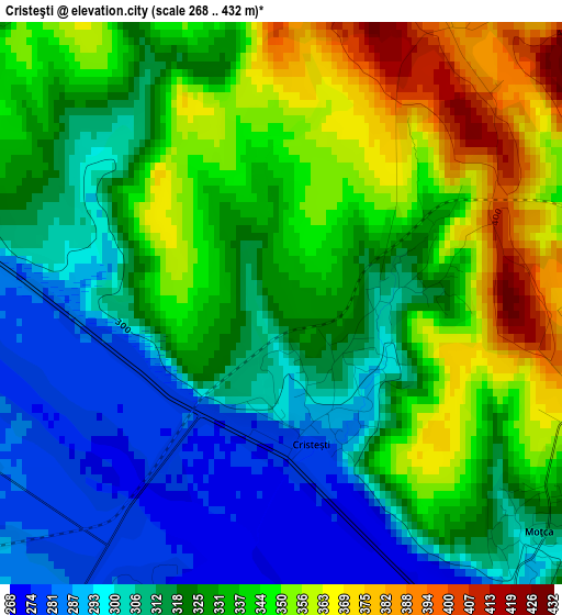 Cristeşti elevation map