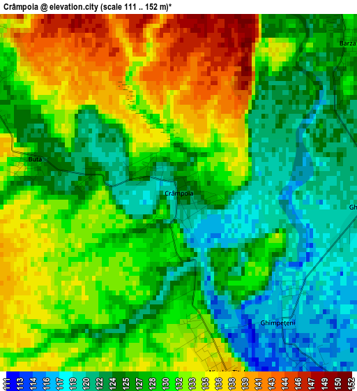 Crâmpoia elevation map