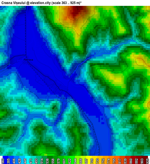 Crasna Vișeului elevation map