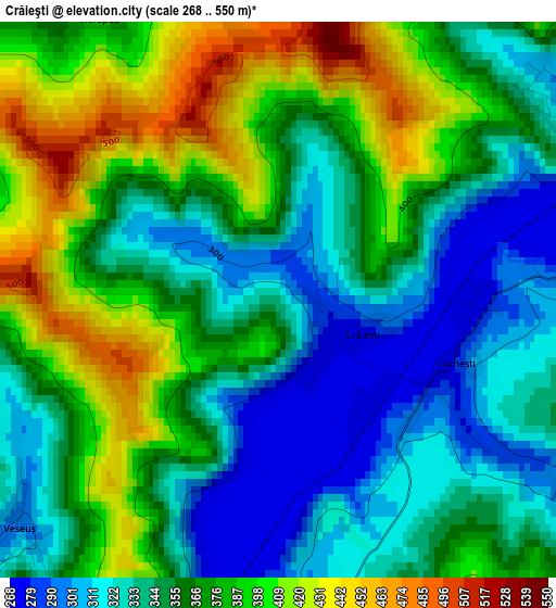 Crăieşti elevation map